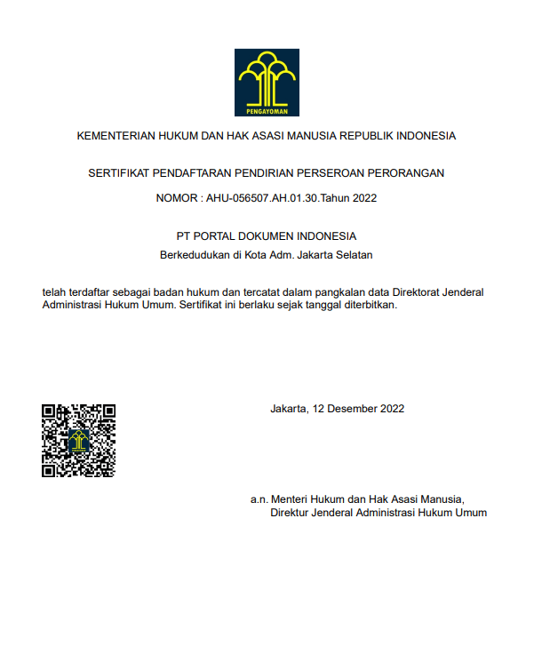 legalitas PT Portal Dokumen Indonesia